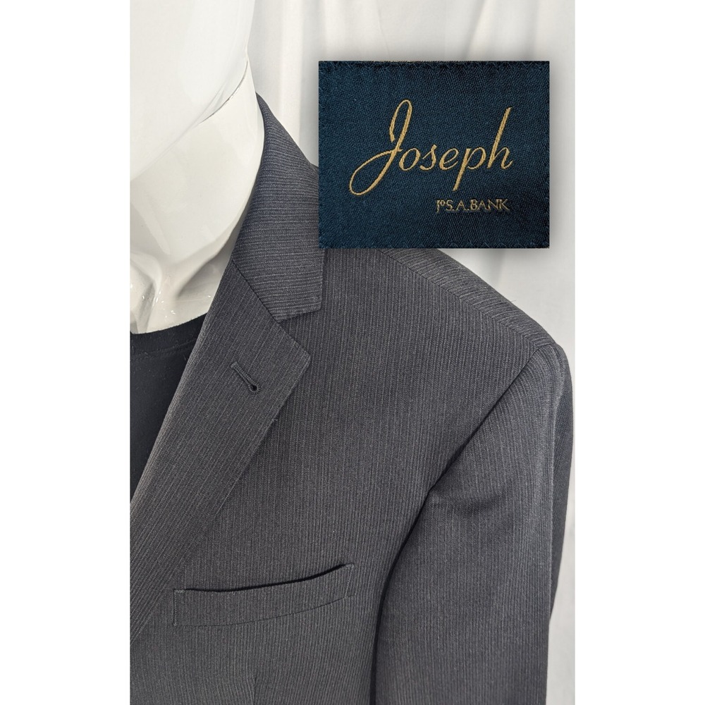 Jos. A. Bank Blazer Sport Coat Suit Jacket  Wool Blend Slim Fit 42R 44" Charcoal